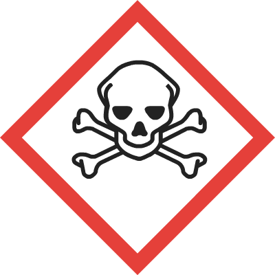 Pictogramme représentant un produit toxique mortel : Je tue ☠️