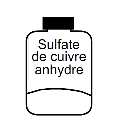 Flacon de sulfate de cuivre anhydre