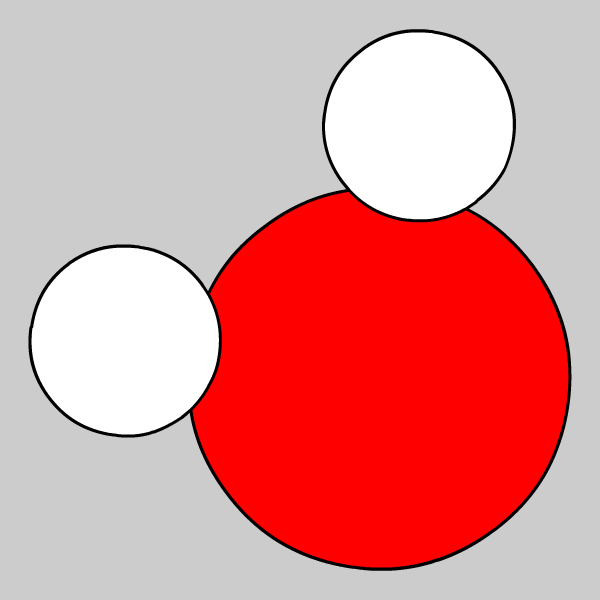 Model of the H2O water molecule
