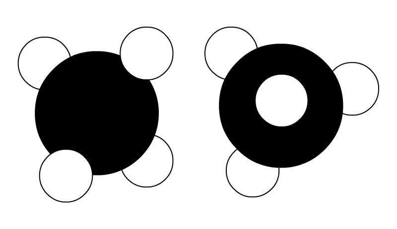 Molecular model of methane CH4