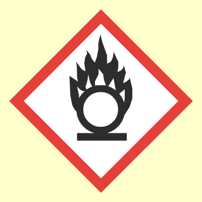 Pictogram indicating an oxidiser that supports combustion